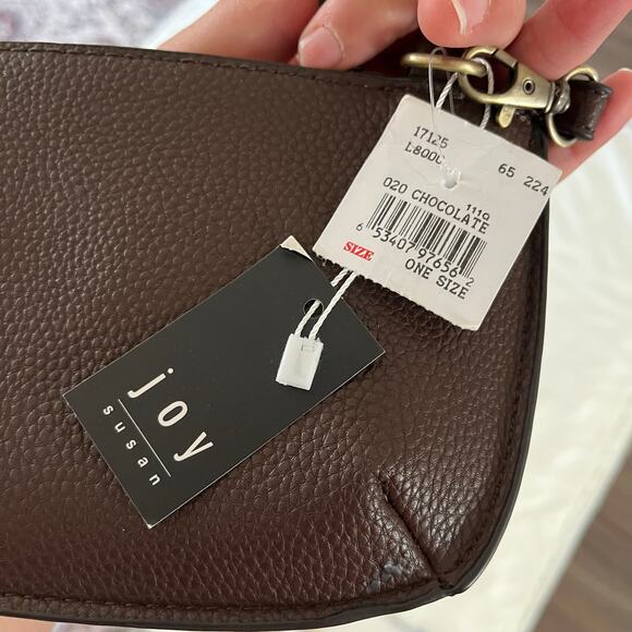 NWT Faux Leather Small Brown Crossbody Bag Travel Safety Secure Boho Minimalist - Picture 8 of 8